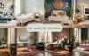 A picture of different living rooms and bedrooms using BAM DIY furniture. 