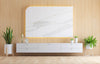 White floating TV stand