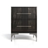 High Gloss Two Drawer Bedside Table - Black