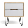Industry Two Drawer Bedside Table - White