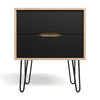 Industry Two Drawer Bedside Table - Black