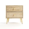 Scandinavian Two Drawer Bedside Table - Alegria