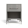 High Gloss One Drawer Bedside Table - Dunblane Grey