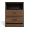 Foundation Two Drawer Bedside Table - Brown Walnut