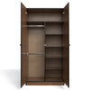 2 Door Combo Wardrobe - Brown Walnut