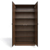 2 Door Shelving Wardrobe - Brown Walnut
