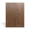 3 Door Combo Wardrobe - Brown Walnut