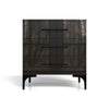 High Gloss Three Drawer Bedside Table - Black